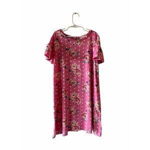 Poof Girl Pink Floral Polka Dot Summer Swing Dress- Size Girls Medium